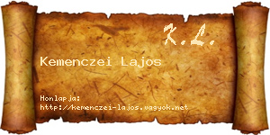 Kemenczei Lajos névjegykártya